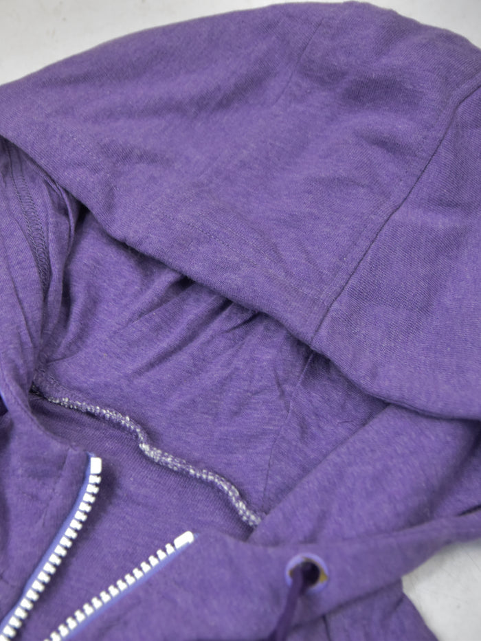 RB Terry Fleece Zipper Hoodie For Ladies-Purple Melange-BR14370