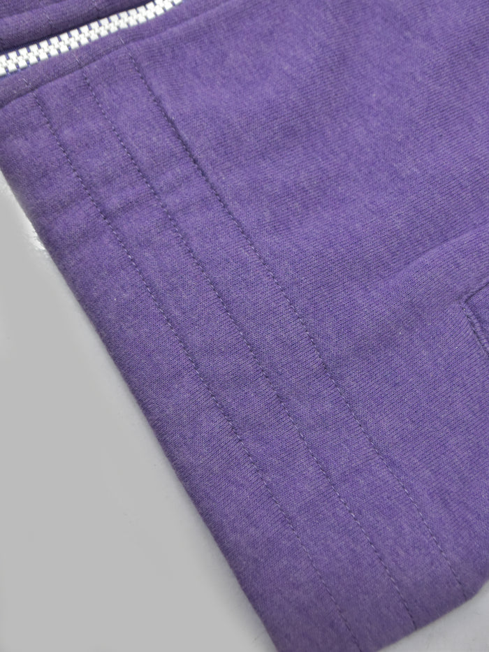 RB Terry Fleece Zipper Hoodie For Ladies-Purple Melange-BR14370