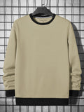 RBK Fleece Funky Style Sweatshirt For Men-Dark Biege with Black-BR14455