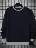 RBK Fleece Funky Style Sweatshirt For Men-Navy with Grey-BR14517
