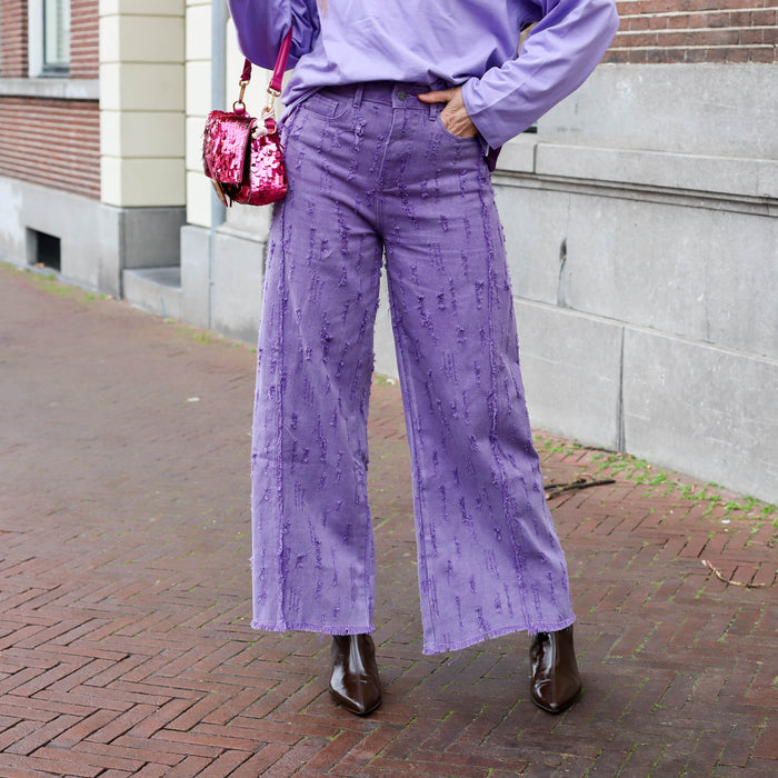 Refined Department damaged denim pants DAIN purple
