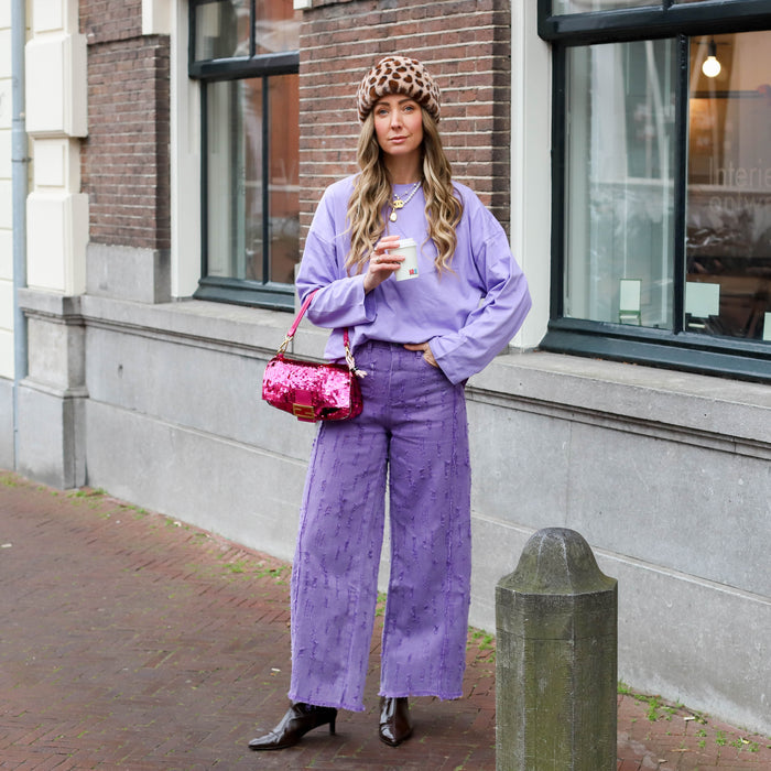 Refined Department damaged denim pants DAIN purple