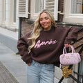 Retro après ski sweater bruin
