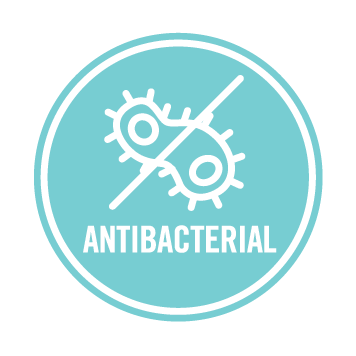 Antibacterial icon — Rinse Free Hand Wash cleans hands without water