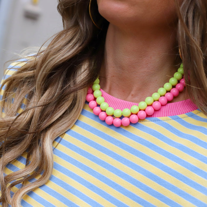 Robie streep shirt blauw geel