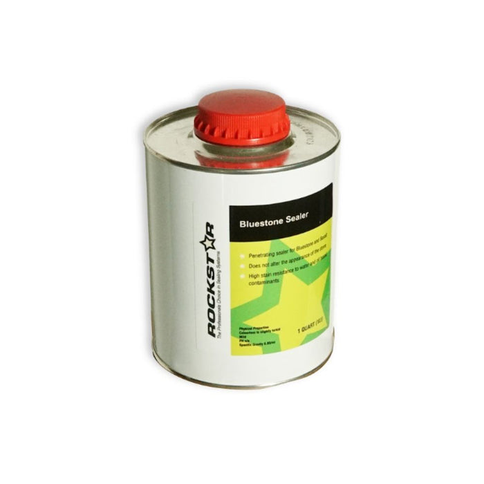 Rockstar Blue Stone Sealer can with red cap and “Bluestone Sealer” label