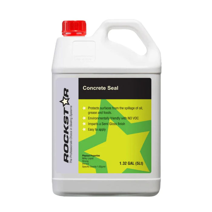 Rockstar Concrete Seal container with red cap and front label, 1.32 gal (5 L)