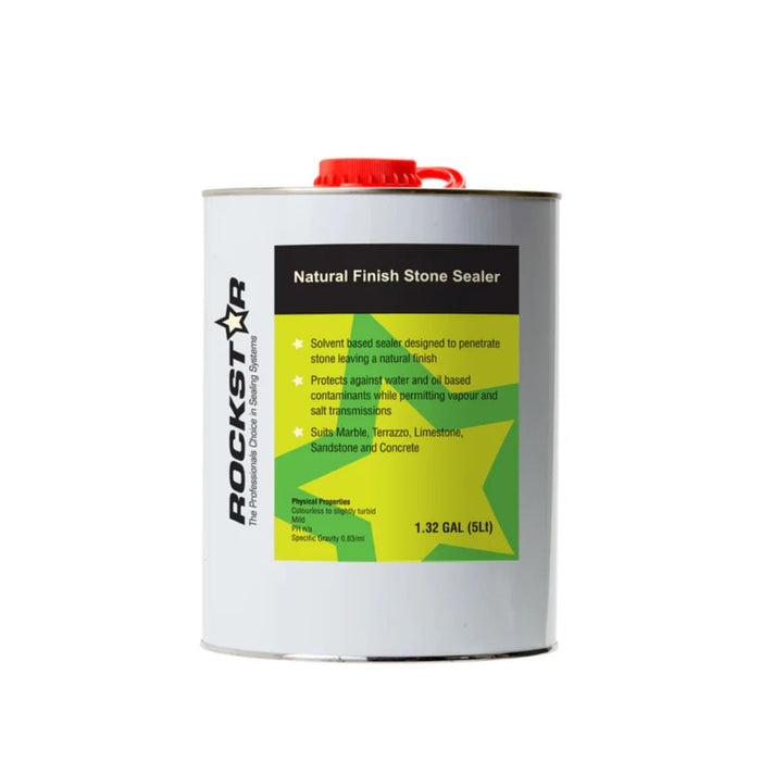 Rockstar Natural Finish Stone Sealer, 1.32 gal canister with natural finish label