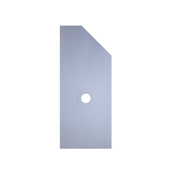 Neo Angle shower tray base panel, light gray with circular drain hole