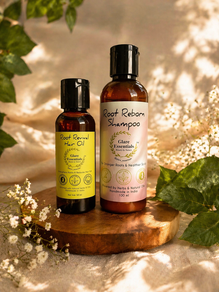 Root Reborn Shampoo + Root Revival Hair Oil (Mini Combo) | Trial & Travel Pack