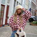 Rosa trui roze bruin