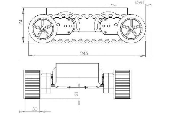 Rover 5 Tank Chassis (4 motors with 4 Encoders) [Discontinued] by Dagu - The Pi Hut