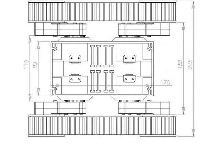 Rover 5 Tank Chassis (4 motors with 4 Encoders) [Discontinued] by Dagu - The Pi Hut