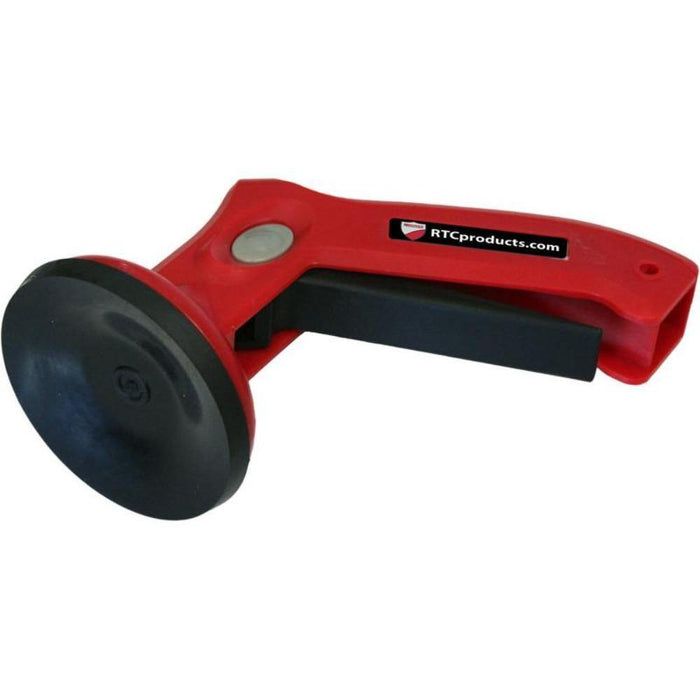 Red one-hand suction cup pistol-grip handle with trigger-style grip