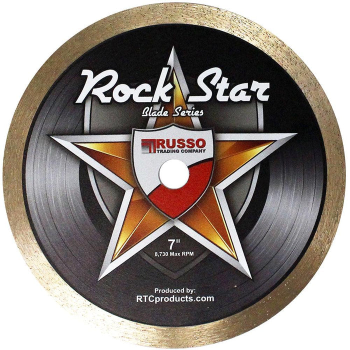 Rock Star Diamond Blade 7 in, gold rim with star logo and center hole