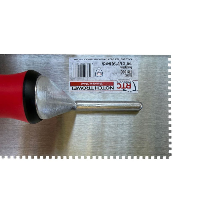RTC Products 1/8" square notch trowel for tile installation
