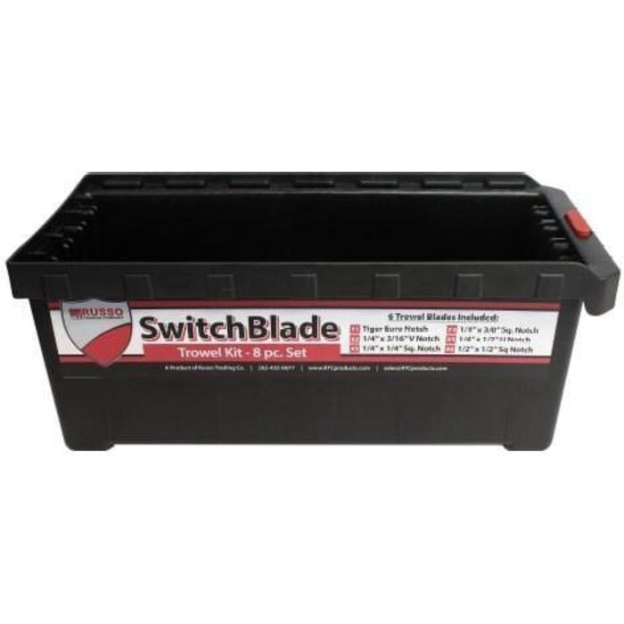 SwitchBlade trowel kit, 8-piece set with replacement blades in black storage case