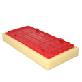 Wash bucket replacement sponge with red scrub top and beige foam