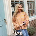 Saar streep top Lila geel