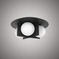 4 Lights Sahara 15-in Flush mount Matte Black  Dimmable 160W