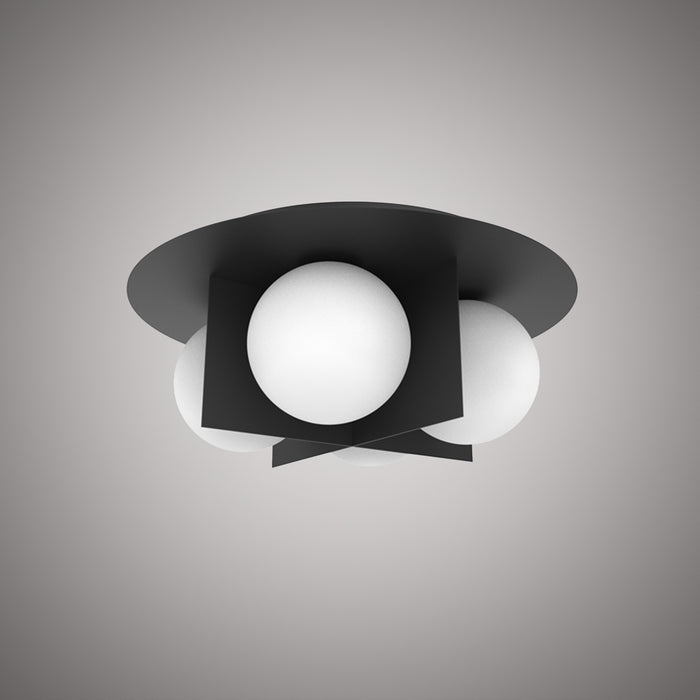 4 Lights Sahara 15-in Flush mount Matte Black  Dimmable 160W