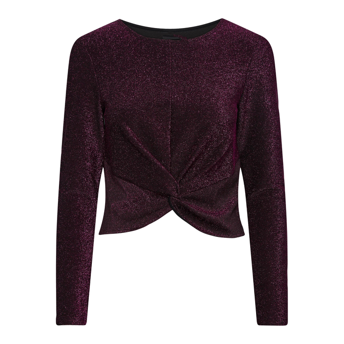 Serina knot top zwart rood