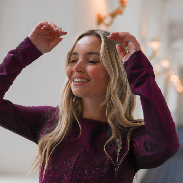 Serina knot top zwart rood