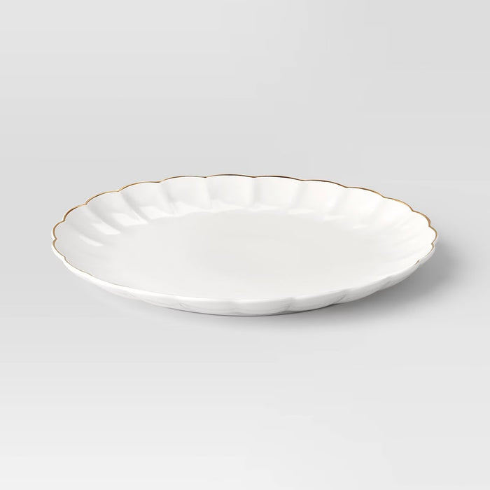 Serve Platter Scalloped Gold Rim - Threshold™ - FOR PICKUP ONLY