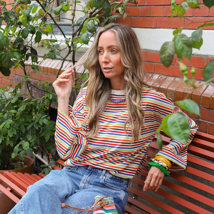 Shirt multi colour streep lange mouw