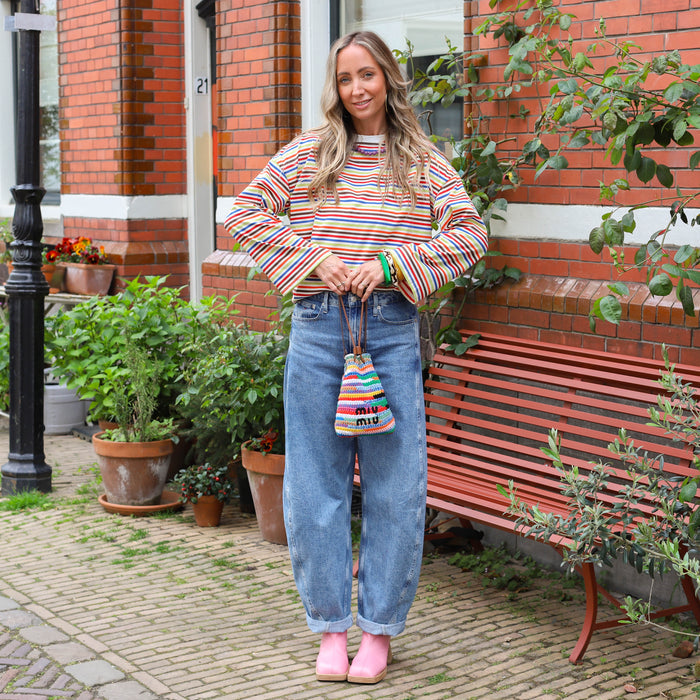 Shirt multi colour streep lange mouw