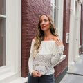 Shoulder top lace Fem ecru