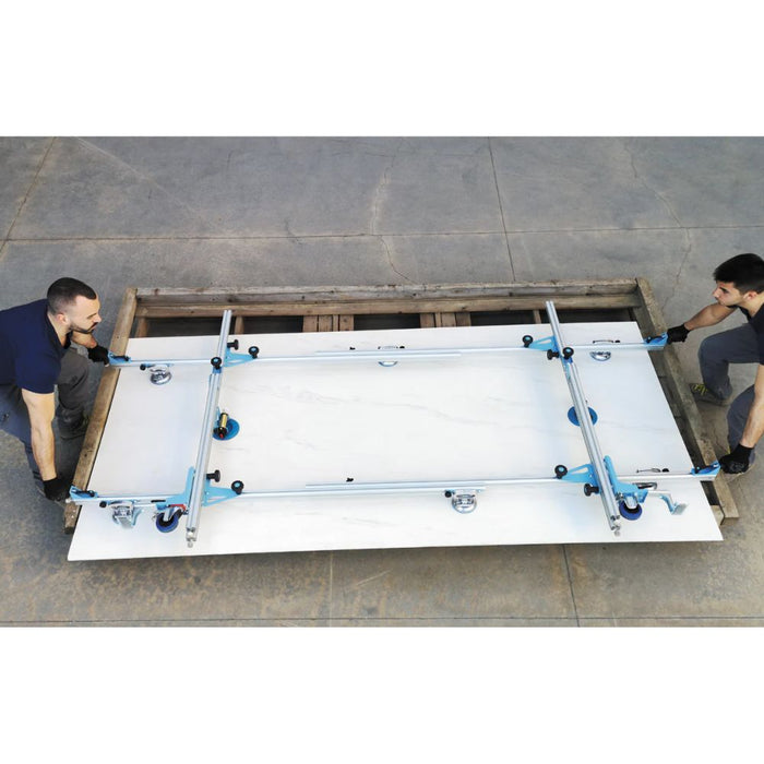 Sigma 424 tile cutting jig with white base plates and blue mounts