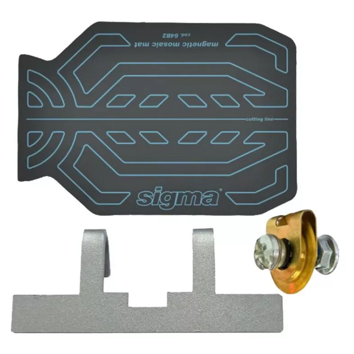 Vinyl kit base plate with two gray supports and brass mounting bracket