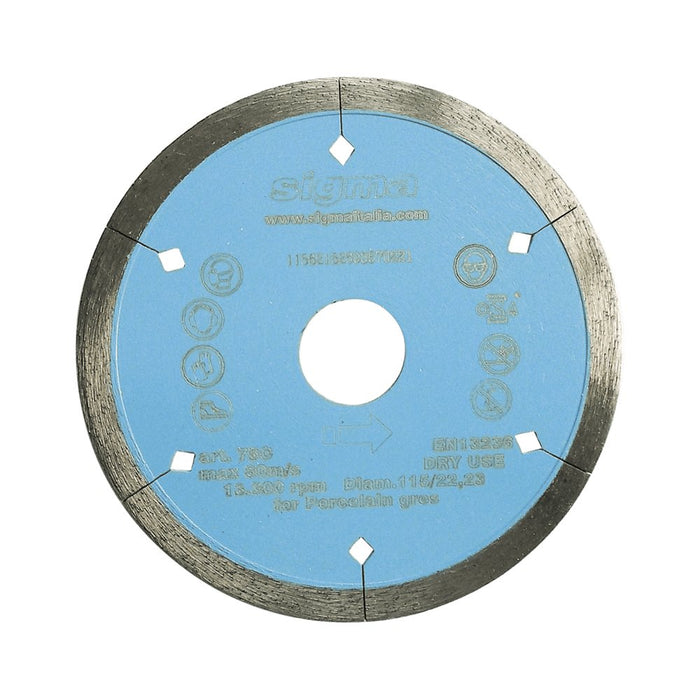 Diamond cutting disc 75C, continuous rim, 4.5 inches