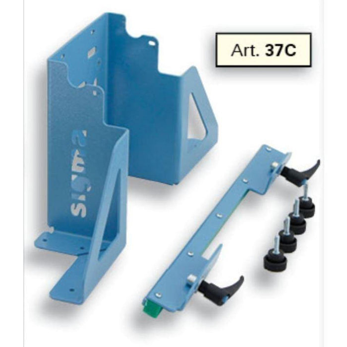 Blue mounting kit brackets with black base feet and screws for Jolly Edge