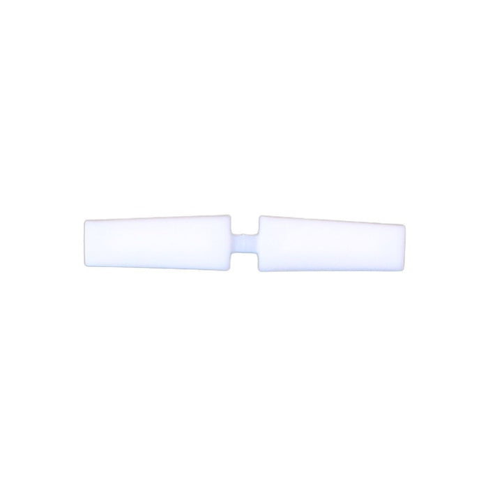 No-mark breaker foot insert, white plastic with two matching rectangular ends