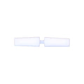 No-mark breaker foot insert, white plastic with two matching rectangular ends