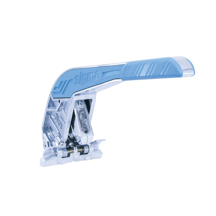 NEX cutter replacement handle showing mechanism and metal base, light blue top