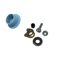 Replacement spare wheel cap with blue cap, bolt and metal mounting pieces