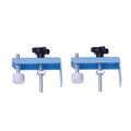 Blue tile clamps for 63F workbench, set of 2, with black knobs and metal rods