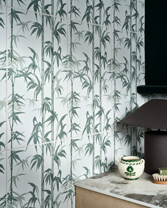 Silk Screen Ceramic Lantau Bamboo Smoke Green