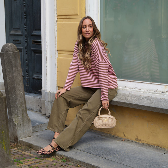 Silke wide jeans military olive
