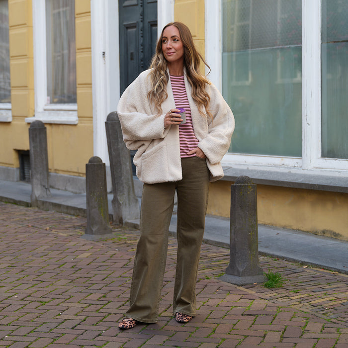 Silke wide jeans military olive