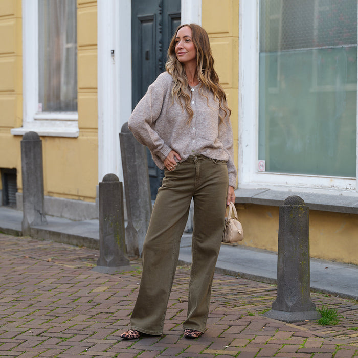Silke wide jeans military olive