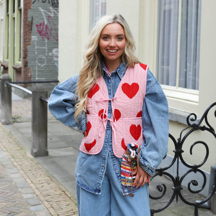 Sissel Edelbo Honey vest gilet suzani red heart