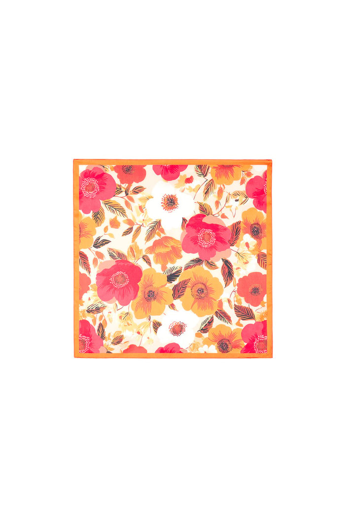 Sjaal met bloemen oranje