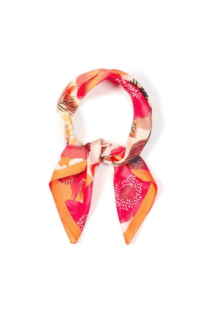 Sjaal met bloemen oranje