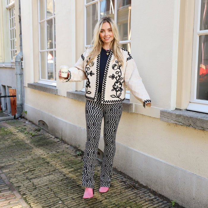 Soft flared legging daisy print