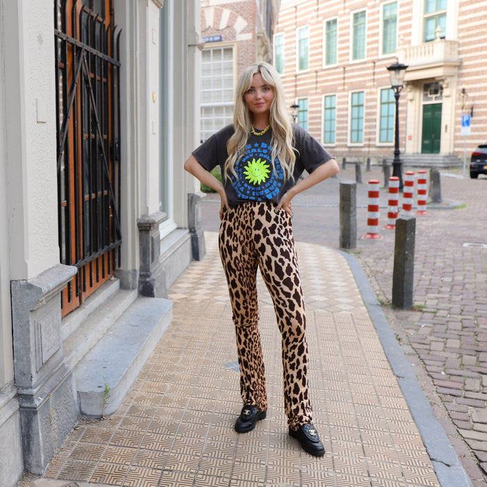 Soft flared legging Leo camel