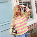 Soho club sweater groen roze